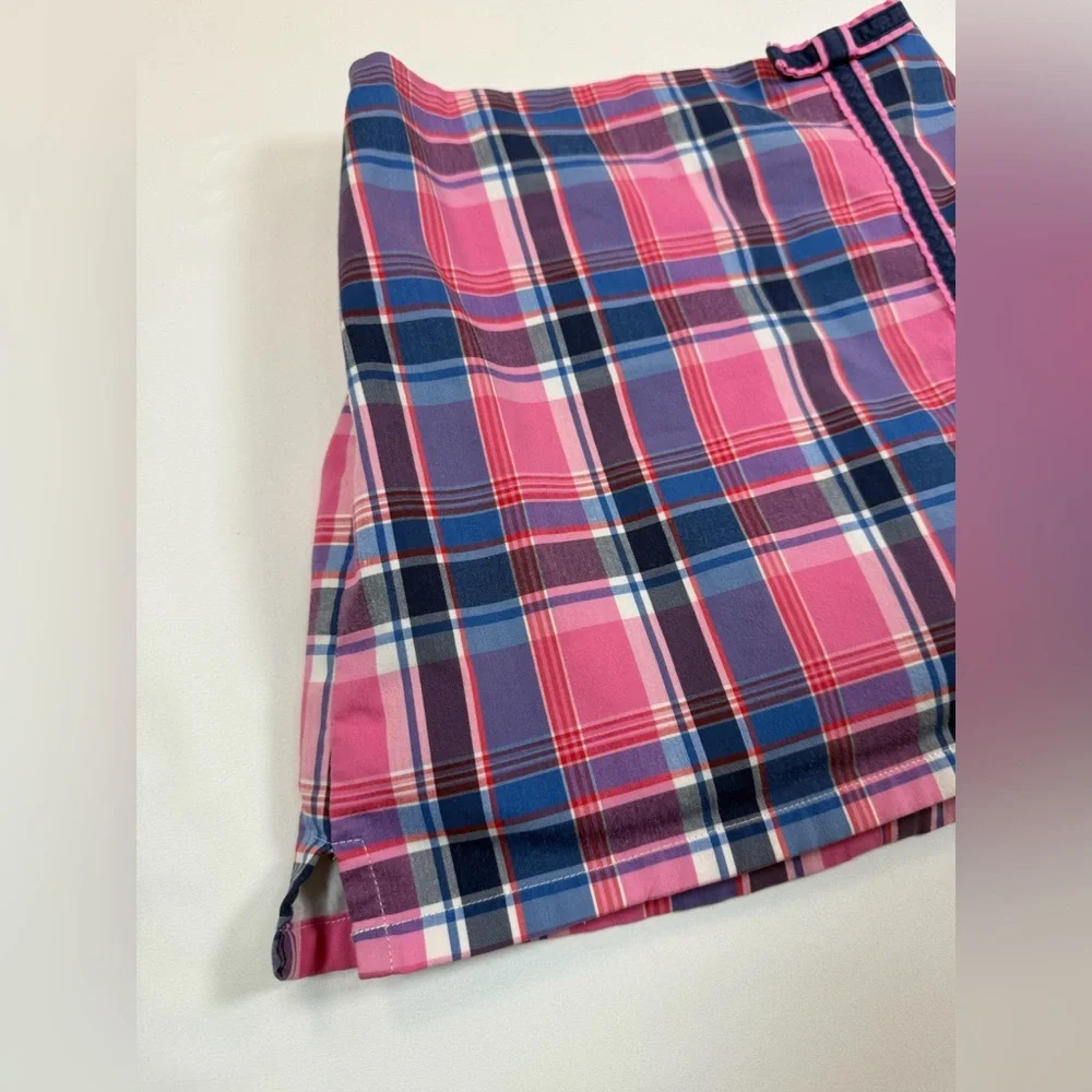 LILLY PULITZER Girls’ Y2K-Inspired‎ Pink Plaid Mini Skort Bow Tennis Prep Size 6